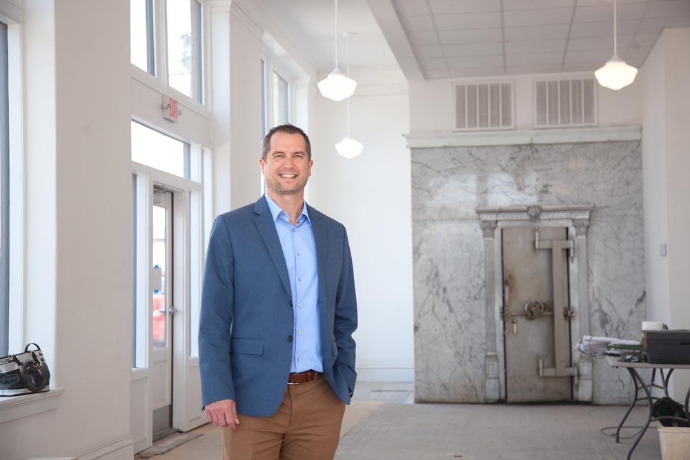 Attorney and developer Pat Douglas is spending north of $1 million to renovate the historic First National Bank building.